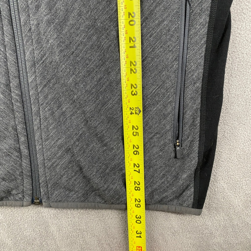 Icebreaker Mens XL Merino Wool Full Zip Jacket Gray Black Mid Layer 5362 - Picture 5 of 7